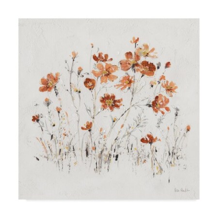 Lisa Audit 'Wildflowers Ii Orange On White' Canvas Art,18x18